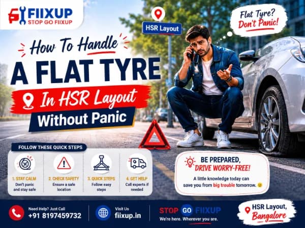 How To Handle a Flat Tyre in HSR Layout Without Panic fix car puncture in easy way. don't panic